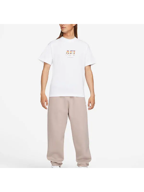 Футболка Men's Nike Alphabet Printing Casual Straight Short Sleeve Asia Edition White T-Shirt — изображение 3 из 3, мульти