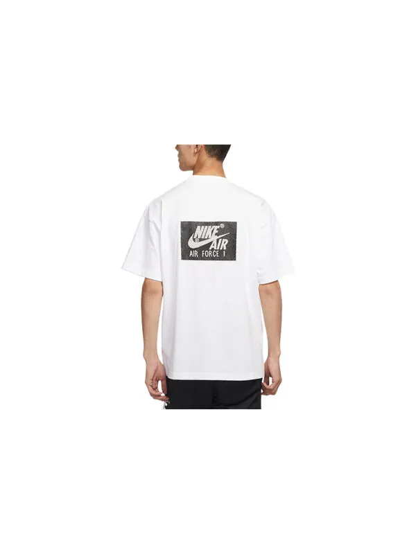 Футболка Men's Nike Alphabet Logo Pattern Printing Round Neck Pullover Short Sleeve White T-Shirt — изображение 2 из 3