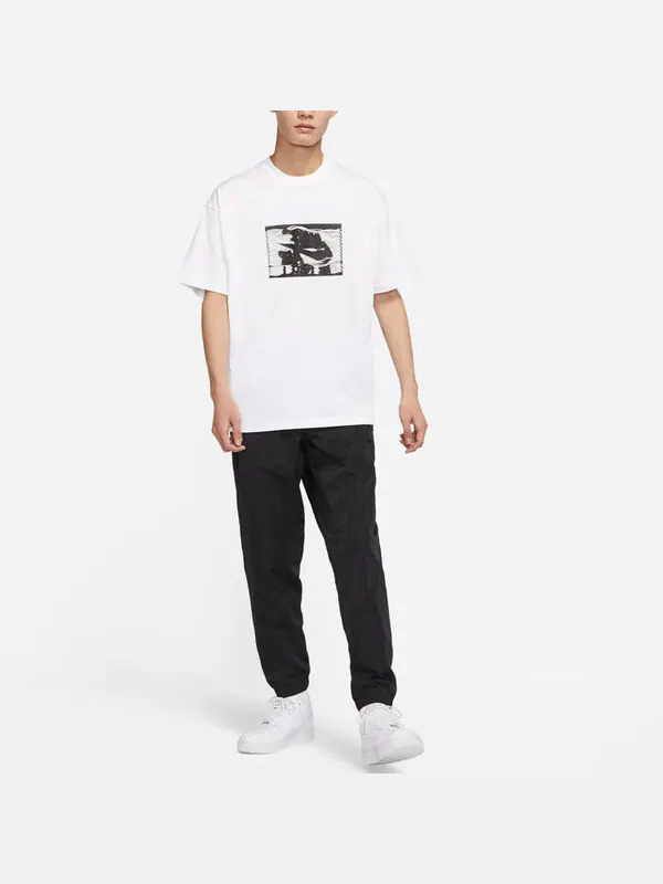 Футболка Men's Nike Alphabet Logo Pattern Printing Round Neck Pullover Short Sleeve White T-Shirt — изображение 3 из 3