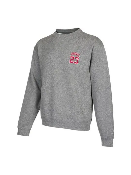 Толстовка Men's Air Jordan Embroidered Logo Sports Pullover Round Neck Gray — изображение 1 из 2, серый