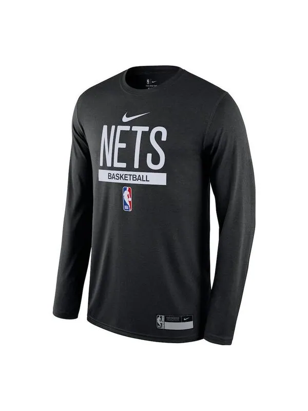 Футболка dri fit x nba brooklyn nets тренировочная футболка с длинным рукавом Nike — изображение 1 из 1, черный
