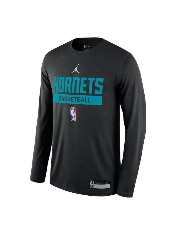 Футболка x nba charlotte hornets 22 23 тренировочная футболка с длинным рукавом Air Jordan — изображение 1 из 3, черный