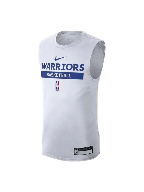 Футболка Nike x NBA Golden State Warriors Sleeveless Practice T-Shirt 'White' — изображение 1 из 2, белый/мульти-/золотистый
