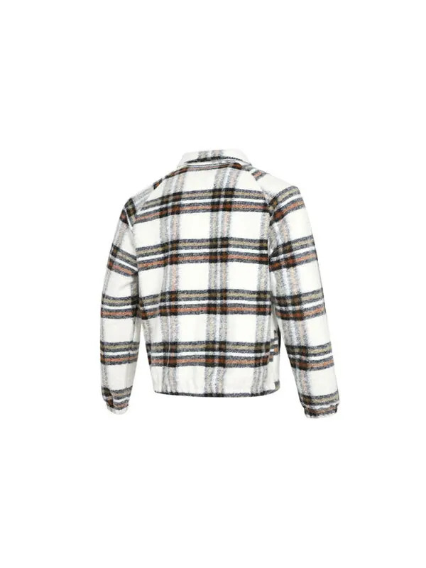 Куртка Nike Plaid Casual lapel Shirt Jacket light mahogany brown — изображение 2 из 4, коричневый