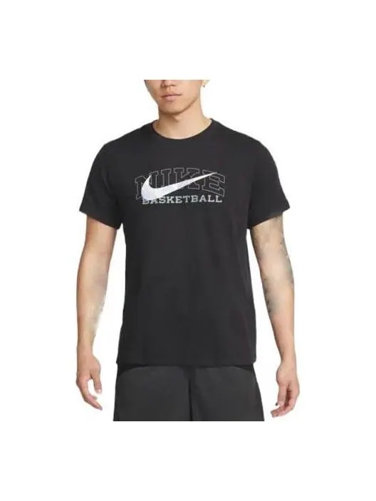 Футболка Men's Nike Solid Color Large Logo Printing Round Neck Pullover Short Sleeve Black T-Shirt — изображение 1 из 3