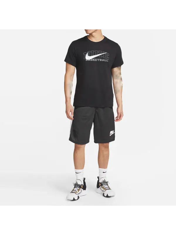 Футболка Men's Nike Solid Color Large Logo Printing Round Neck Pullover Short Sleeve Black T-Shirt — изображение 2 из 3