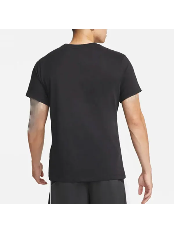 Футболка Men's Nike Solid Color Large Logo Printing Round Neck Pullover Short Sleeve Black T-Shirt — изображение 3 из 3