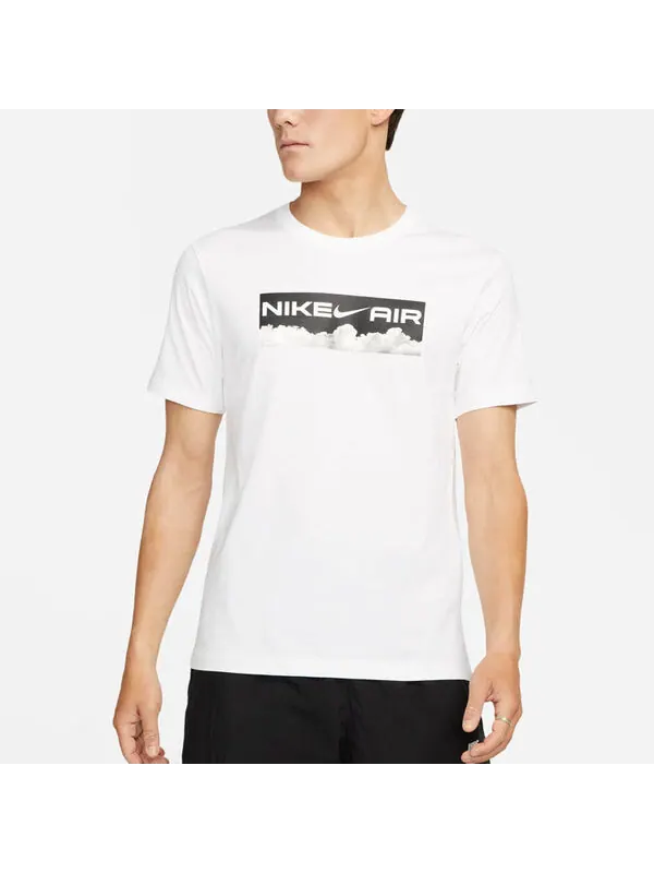 Футболка Men's Nike Alphabet Logo Printing Round Neck Pullover Short Sleeve White T-Shirt — изображение 3 из 4, мульти