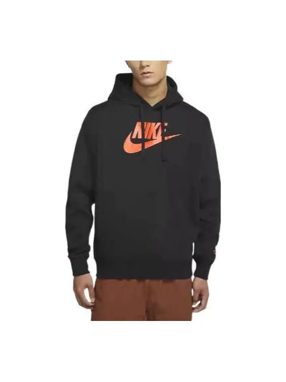 Толстовка Nike Logo Hoodie 'Black Orange' — изображение 1 из 3, черный/мульти