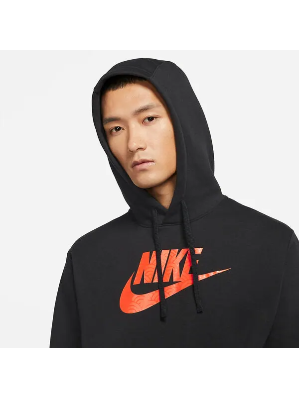 Толстовка Nike Logo Hoodie 'Black Orange' — изображение 2 из 3, черный/мульти