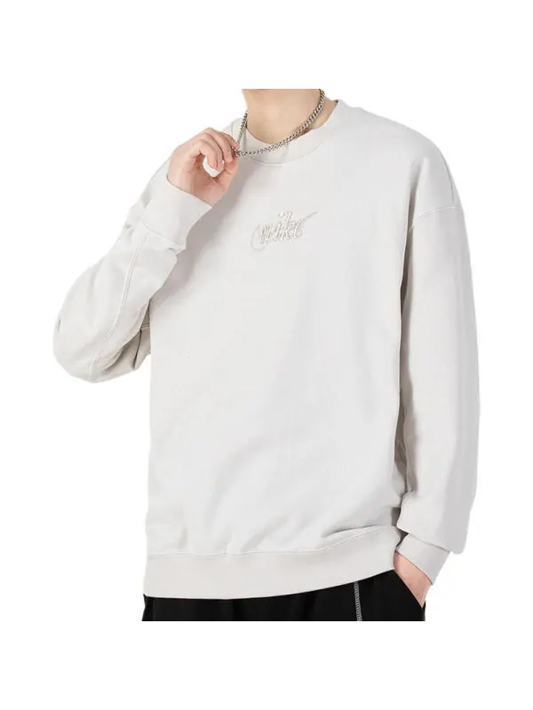 Толстовка Men's Nike Embroidered Logo Solid Color Sports Round Neck Pullover White — изображение 2 из 4, мульти