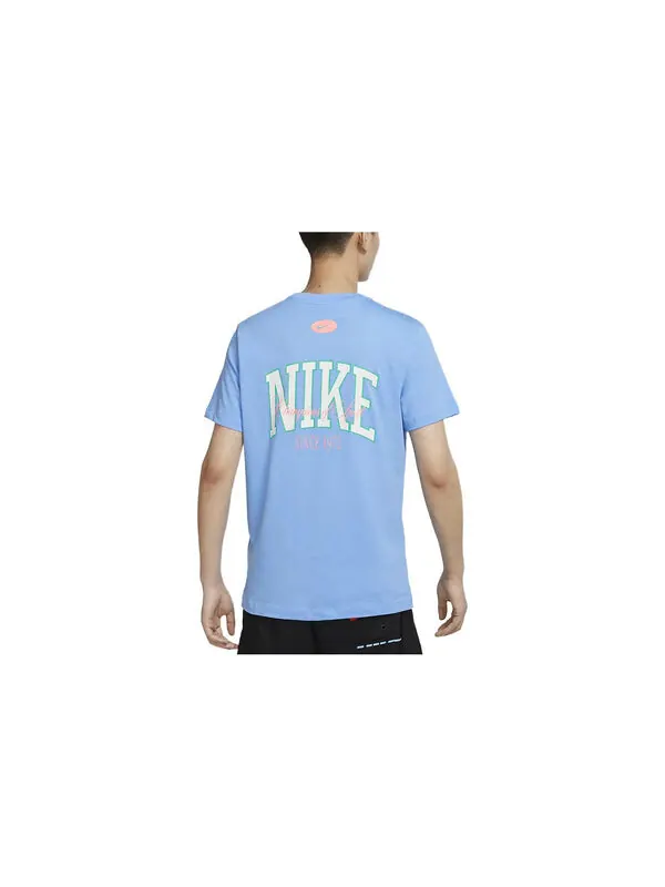 Футболка Men's Nike Large Logo Alphabet Printing Round Neck Short Sleeve City Blue T-Shirt — изображение 2 из 3, мульти