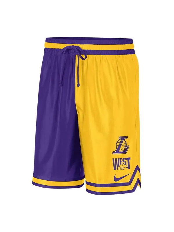 Шорты Nike x NBA Dri-FIT LAKERS Basketball Shorts 'Yellow Purple' — изображение 1 из 4, желтый/мульти