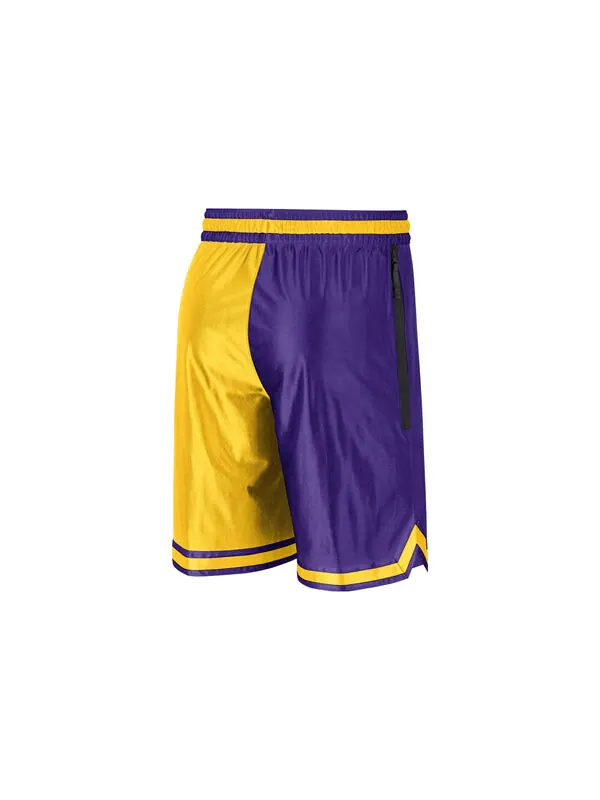 Шорты Nike x NBA Dri-FIT LAKERS Basketball Shorts 'Yellow Purple' — изображение 2 из 4, желтый/мульти