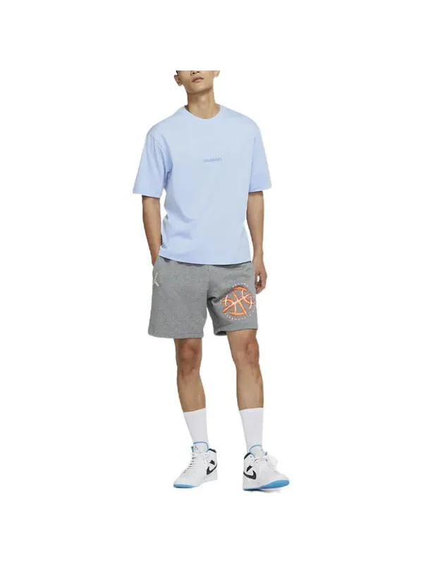 Футболка men's casual sports breathable short sleeve blue t-shirt Air Jordan — изображение 3 из 4, синий