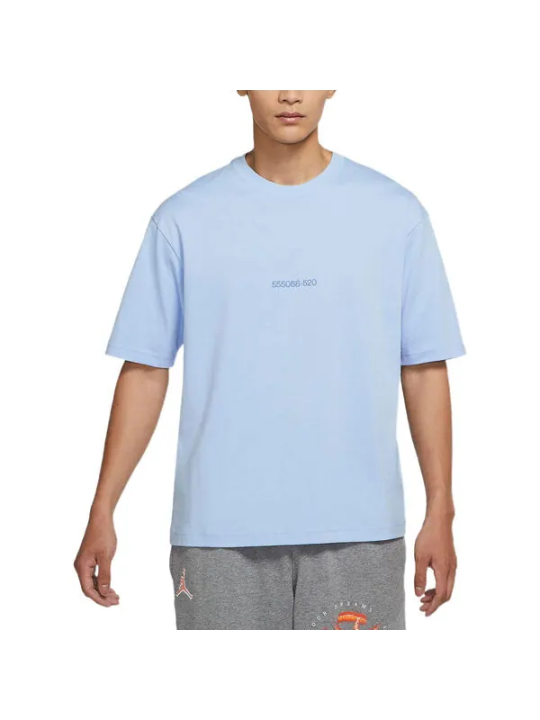 Футболка men's casual sports breathable short sleeve blue t-shirt Air Jordan — изображение 4 из 4, синий