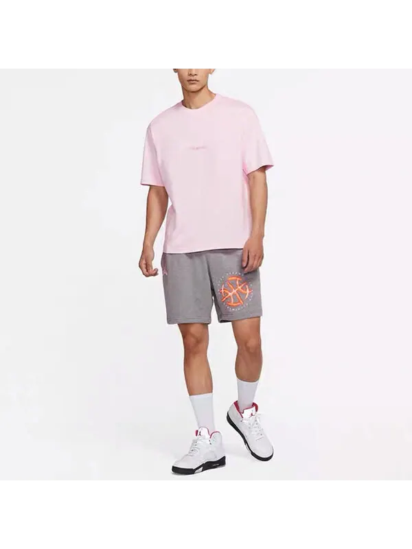 Футболка men's casual sports breathable short sleeve pink t-shirt Air Jordan — изображение 3 из 4, розовый