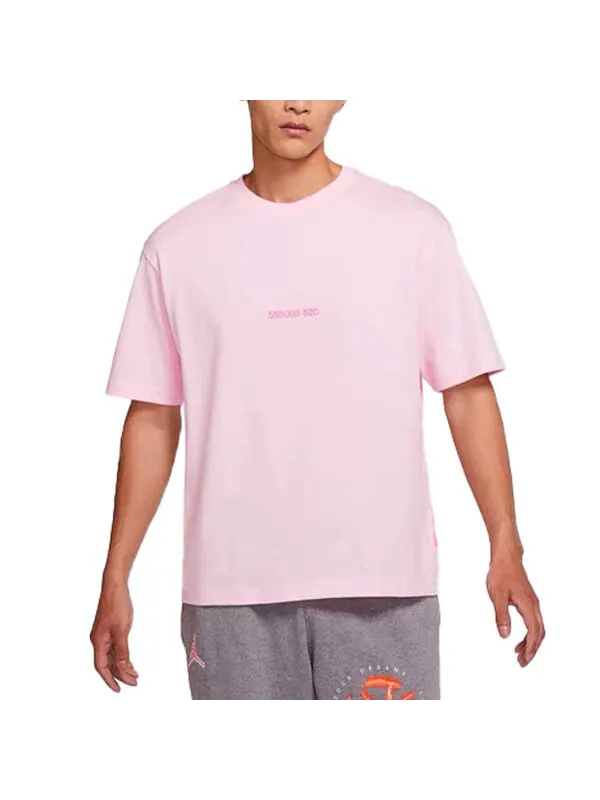 Футболка men's casual sports breathable short sleeve pink t-shirt Air Jordan — изображение 4 из 4, розовый