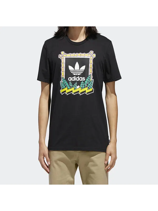Футболка originals sports loose breathable short sleeve black Adidas — изображение 3 из 4, черный