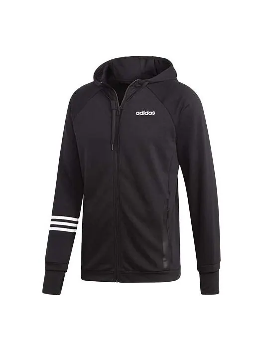 Куртка adidas Sports Training Knit Hooded Jacket Black — изображение 1 из 4, черный