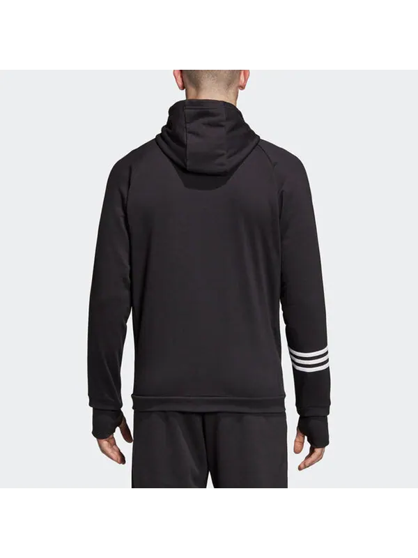 Куртка adidas Sports Training Knit Hooded Jacket Black — изображение 4 из 4, черный