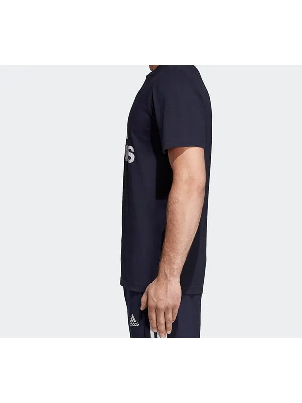 Футболка large logo round neck short sleeve navy blue Adidas — изображение 4 из 4, темно-синий