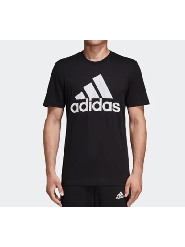 Футболка classical logo printed tee men black Adidas — изображение 3 из 4, черный
