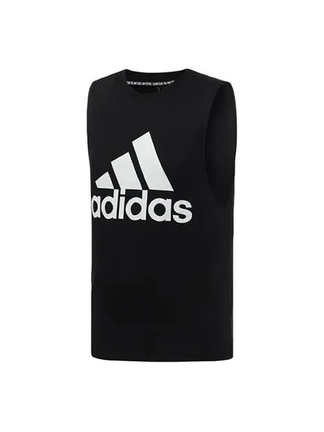Спортивная футболка sports stylish round neck vest black Adidas — изображение 1 из 4, черный
