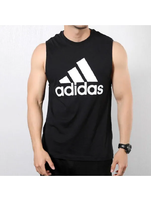 Спортивная футболка sports stylish round neck vest black Adidas — изображение 3 из 4, черный