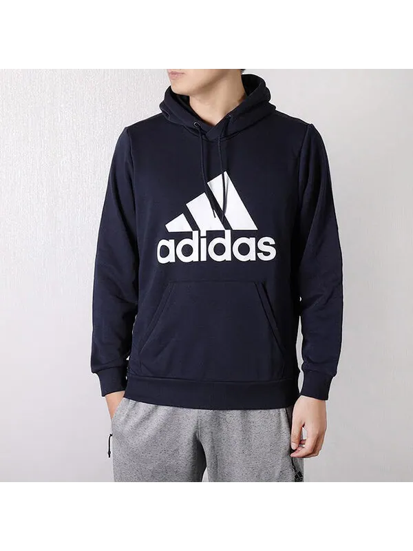 Толстовка men's mh bos po ft sports stylish navy blue Adidas — изображение 3 из 4, синий