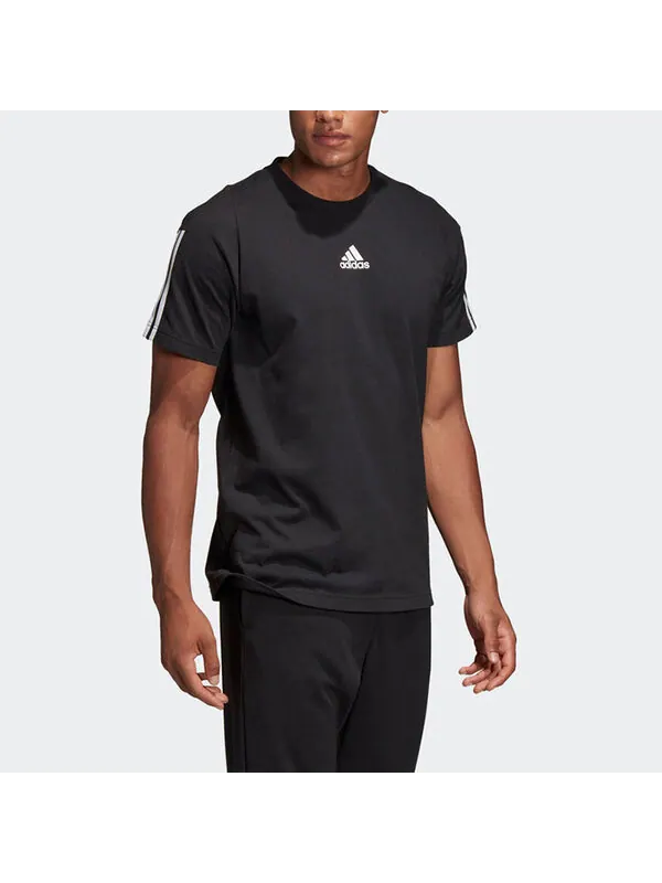 Футболка must haves 3 полоски спортивная футболка Adidas — изображение 3 из 4, черный