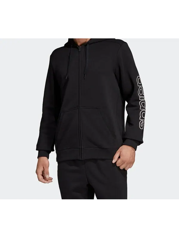 Куртка adidas originals Sports Stylish hooded Knit Jacket Black — изображение 4 из 4, черный