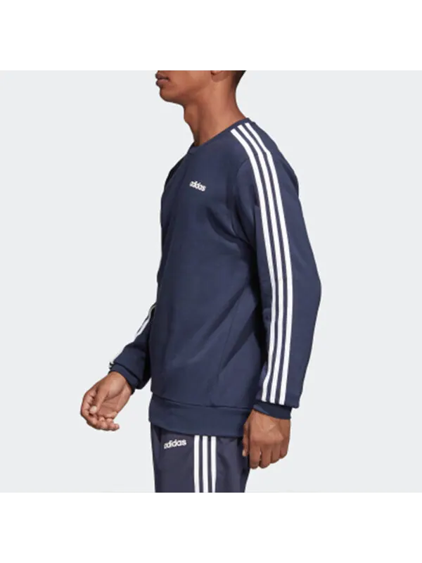 Толстовка adidas Essentials 3-Stripes Sweatshirt Blue — изображение 3 из 4, синий
