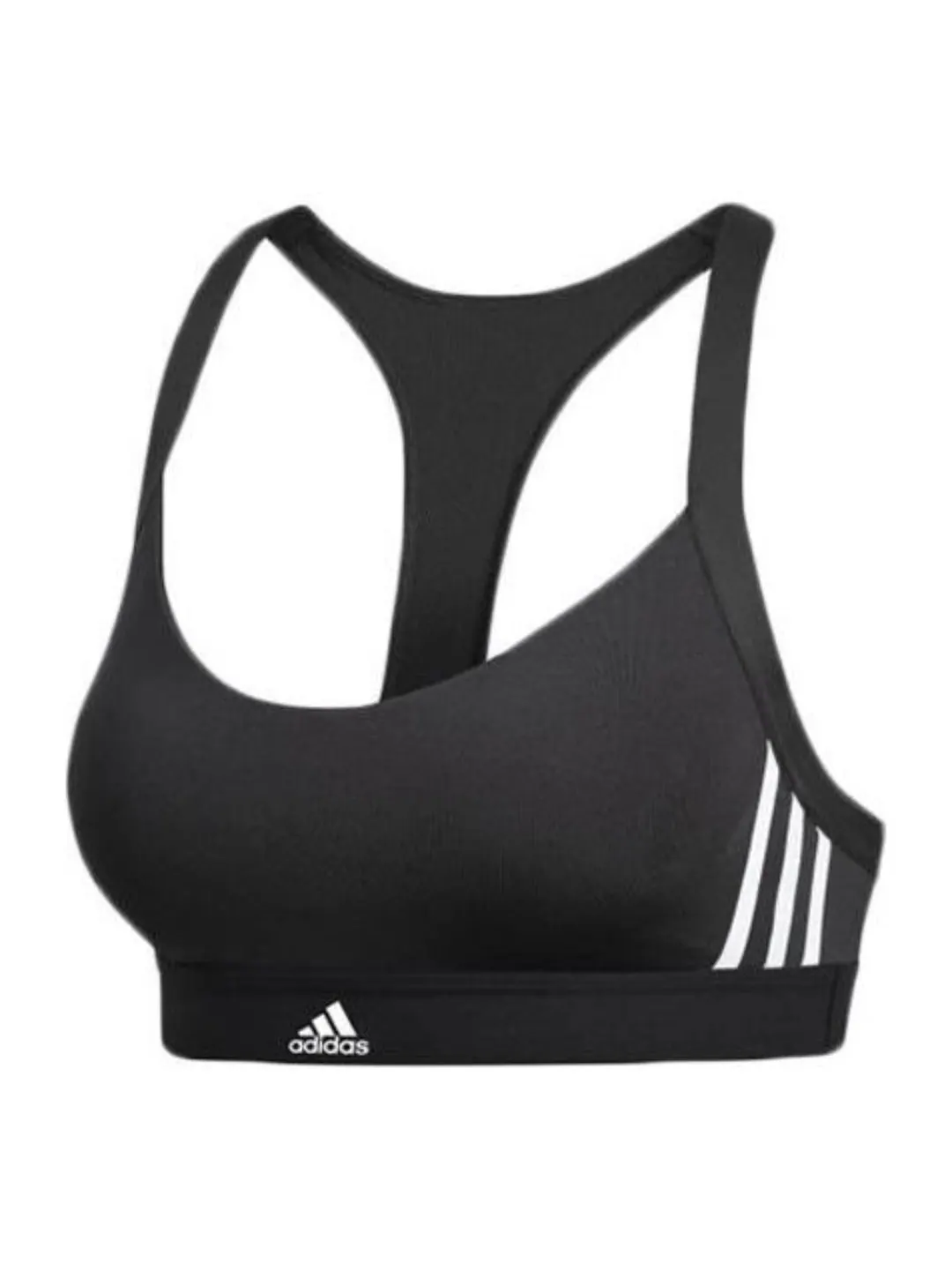 (WMNS) Бюстгальтер Adidas All Me 3-Stripes, азиатский размер — изображение 1 из 3, черный/белый