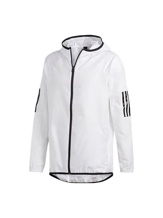 Куртка adidas Stripe Casual Sports Hooded Jacket White — изображение 1 из 4, белый