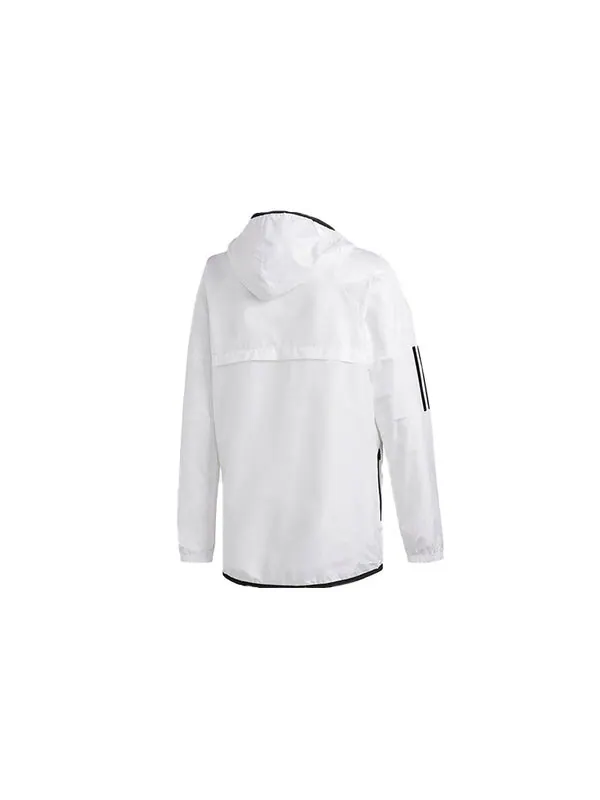Куртка adidas Stripe Casual Sports Hooded Jacket White — изображение 2 из 4, белый