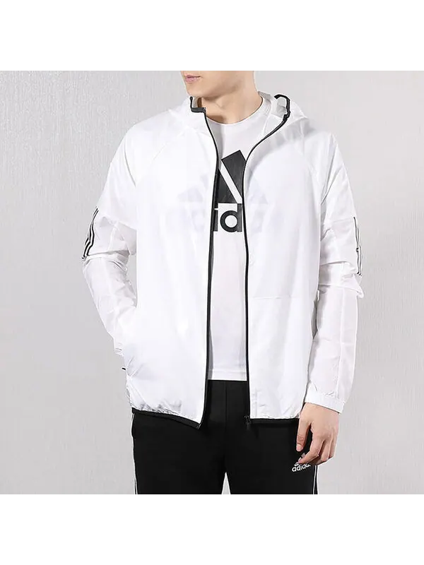 Куртка adidas Stripe Casual Sports Hooded Jacket White — изображение 3 из 4, белый