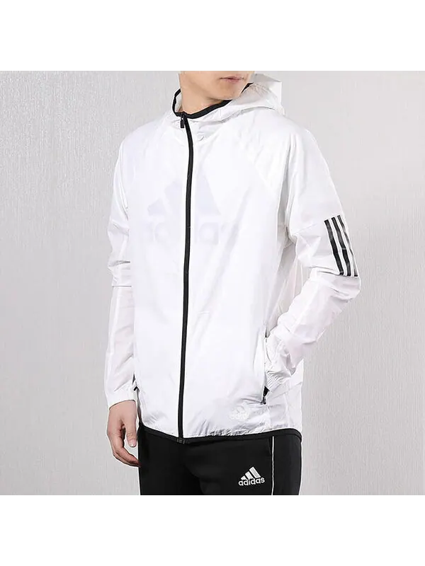Куртка adidas Stripe Casual Sports Hooded Jacket White — изображение 4 из 4, белый