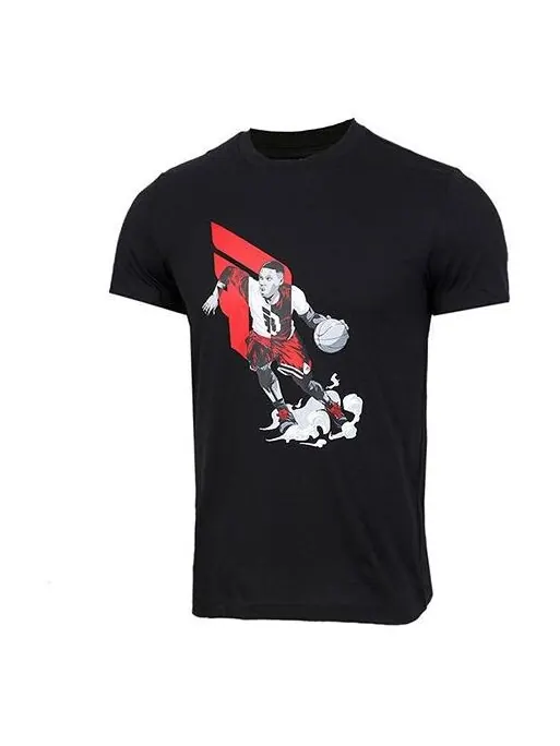 Футболка dame geek up lillard basketball sports short sleeve black Adidas — изображение 1 из 4, черный