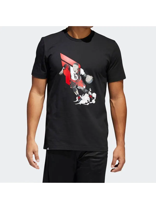 Футболка dame geek up lillard basketball sports short sleeve black Adidas — изображение 3 из 4, черный