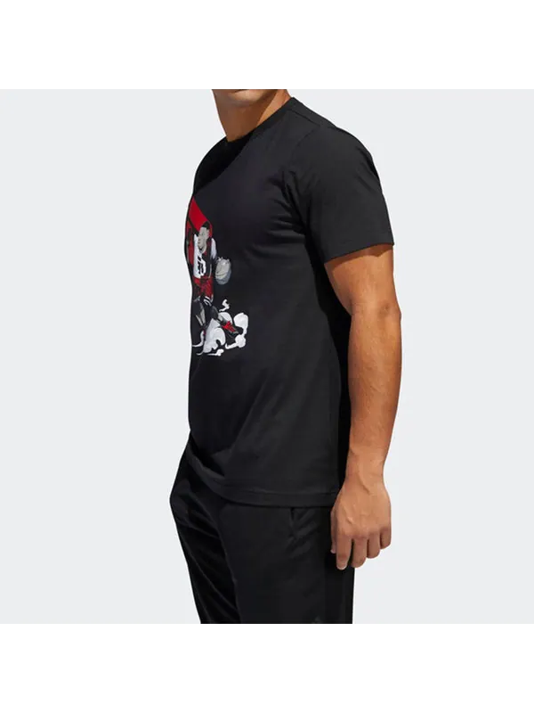 Футболка dame geek up lillard basketball sports short sleeve black Adidas — изображение 4 из 4, черный