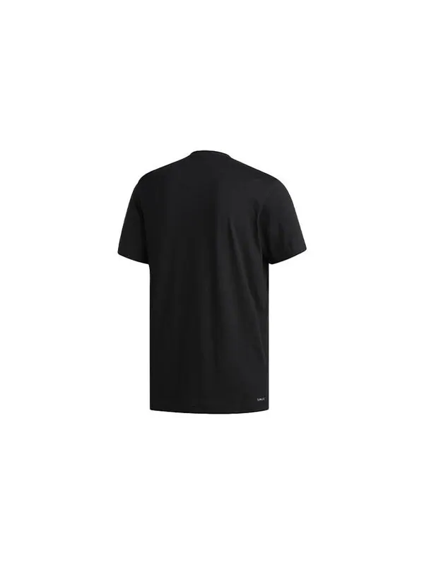 Футболка basketball sports round neck pullover printing short sleeve black Adidas — изображение 2 из 4, черный