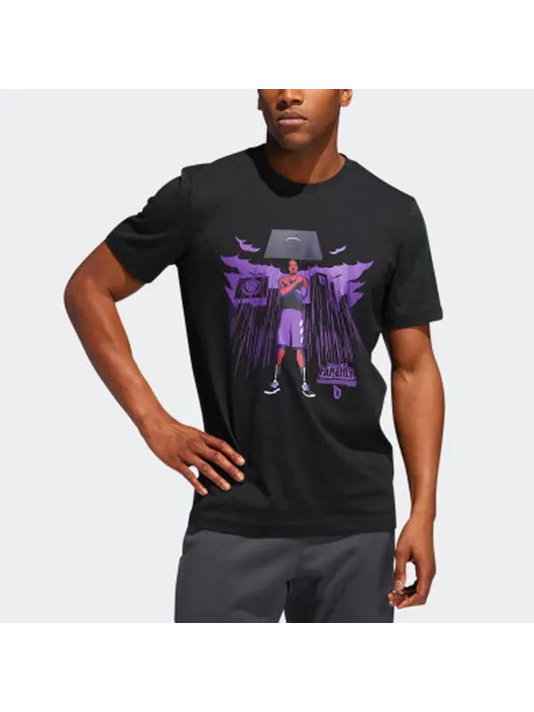 Футболка x marvel dame blk pnthr avengers basketball s t men's black Adidas — изображение 3 из 4, черный