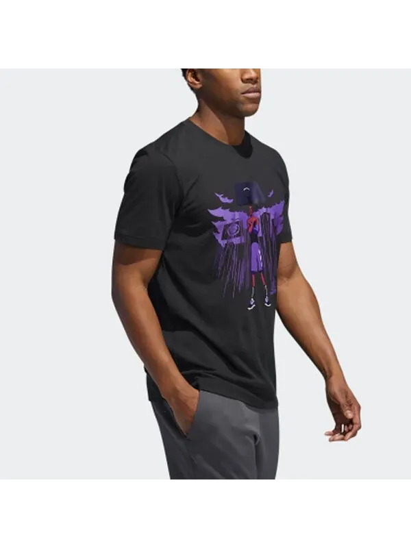 Футболка x marvel dame blk pnthr avengers basketball s t men's black Adidas — изображение 4 из 4, черный