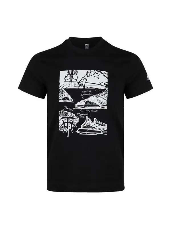 Футболка tmac millennium funny shoe pattern round neck short sleeve black Adidas — изображение 1 из 2, черный