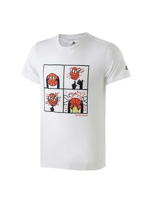 Футболка basketball cartoon printing short sleeve white Adidas — изображение 1 из 4, белый