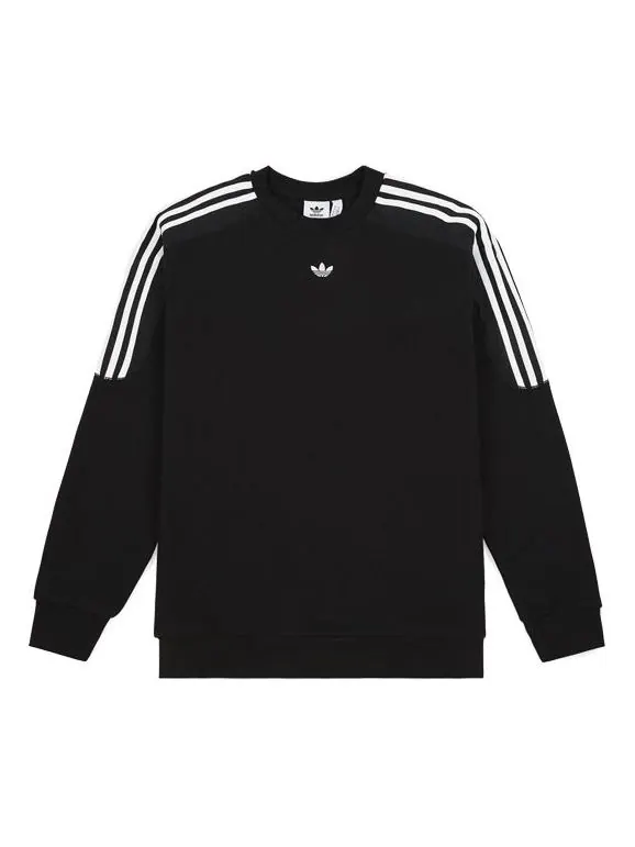 Толстовка originals radkin crewneck small logo embroidered round neck pullover black Adidas — изображение 1 из 4, черный
