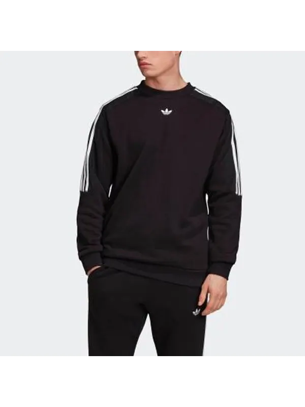 Толстовка originals radkin crewneck small logo embroidered round neck pullover black Adidas — изображение 4 из 4, черный