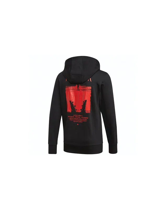 Куртка adidas Pred Poster Hdy Soccer/Football Hooded Jacket Black — изображение 2 из 4, черный
