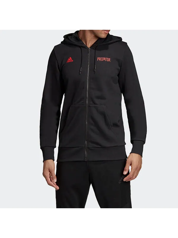 Куртка adidas Pred Poster Hdy Soccer/Football Hooded Jacket Black — изображение 3 из 4, черный